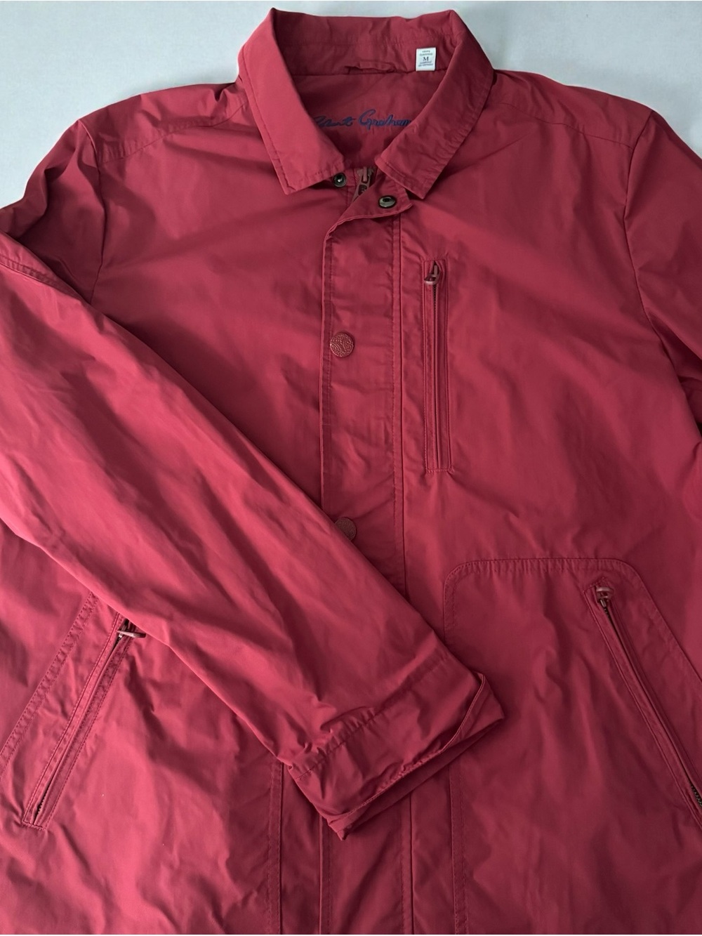 Robert Graham Mens Medium Removable Hooded Jacket Multicolor Lining Zip Button